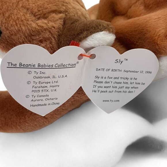 TY Beanie Babies "Sly" The Fox 8" Plush Toy Collectible 1996 NWT - Picture 2 of 6